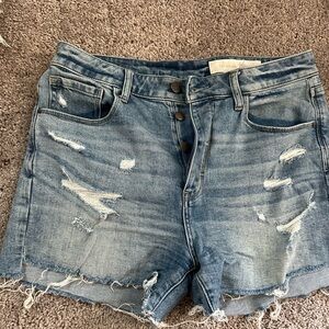 Treasure & Bond Blue Jean Shorts Distressed Frayed